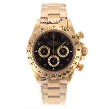 Rolex Daytona Working Chronograph Full Gold with Black Dial
