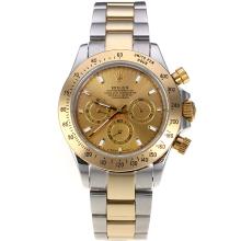 Rolex Daytona Working Chronograph Two Tone with Golden Dial 1