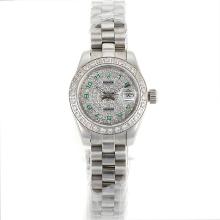 Rolex Datejust Automatic Diamond Bezel and Dial with Green Number Markers S/S-Sapphire Glass-1