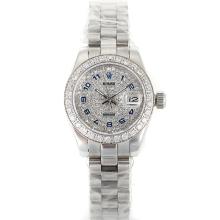 Rolex Datejust Automatic Diamond Bezel and Dial with Blue Number Markers S/S-Sapphire Glass-1