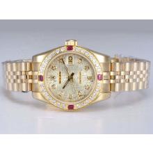 Rolex Datejust Automatic Full Gold with Diamond Bezel and Marking-Computer Dial