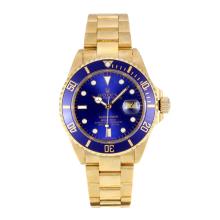 Rolex Submariner Automatic Full Gold with Blue Dial and Bezel