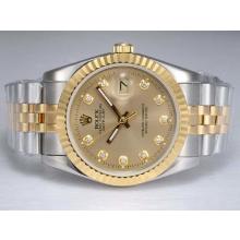 Rolex Datejust Automatic Two Tone Diamond Marking with Golden Dial 1