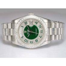 Rolex Day-Date Automatic Diamond Bezel and Dial with Green