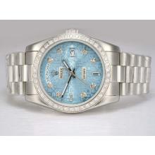 Rolex Day-Date Automatic Diamond Bezel with Blue Computer Dial