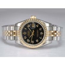 Rolex Datejust Automatic Two Tone with Black Dial Number Marking