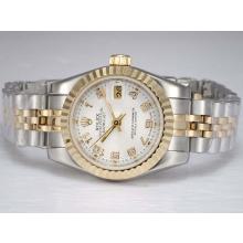 Rolex Datejust Automatic Two Tone with White Dial Number Marking-3