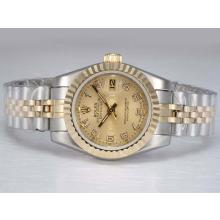 Rolex Datejust Automatic Two Tone with Golden Dial Number Marking-1