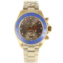 Rolex Yacht-Master II Working GMT Automatic Full Gold with Golden Dial Blue Ceramic Bezel