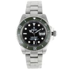 Rolex Submariner Automatic with Black Dial S/S-Green Ceramic Bezel