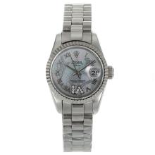 Rolex Datejust Automatic Roman Markers with White MOP Dial Flowers Illustration-1