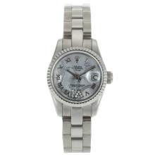 Rolex Datejust Automatic Roman Markers with White MOP Dial Flowers Illustration