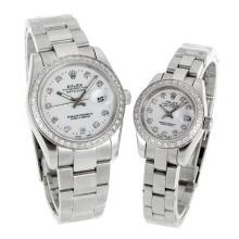 Rolex Datejust Automatic Diamond Bezel and Markers with White Dial S/S-Sapphire Glass-2