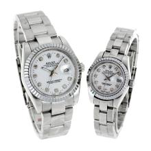 Rolex Datejust Automatic Diamond Markers with White Dial S/S-Sapphire Glass-4