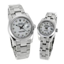 Rolex Datejust Automatic Diamond Markers with White Dial S/S-Sapphire Glass-3