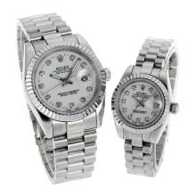 Rolex Datejust Automatic Diamond Markers with White Dial S/S-Sapphire Glass-2