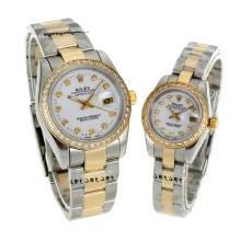 Rolex Datejust Automatic Two Tone Diamond Bezel and Markers with White Dial Sapphire Glass-1