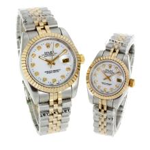 Rolex Datejust Automatic Two Tone Diamond Markers with White Dial Sapphire Glass-1