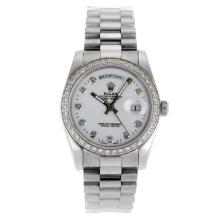 Rolex Day-Date Automatic Diamond Bezel and Markers with White Dial Sapphire Glass-2