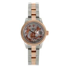 Rolex Datejust Automatic Two Tone Roman Markers with White MOP Dial Flowers Illustration-1