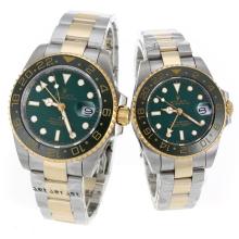 Rolex GMT-Master II Automatic Two Tone Ceramic Bezel with Green Dial Sapphire Glass