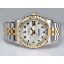 Rolex Datejust Automatic Two Tone with Blue Diamond Marking-White Dial 1