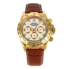 Rolex Daytona Automatic 18K Gold Plated Case with White Dial