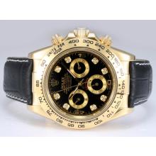 Rolex Daytona Automatic 18K Gold Plated Case with Black Dial