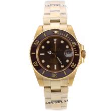 Rolex Submariner Automatic Full Yellow Gold with Brown Bezel and Dial Medium Size