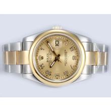 Rolex Datejust Automatic Two Tone with Golden Dial Number Marking