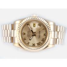 Rolex Datejust Automatic Full Gold with Golden Dial Roman Marking-1