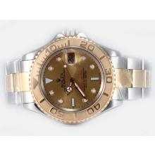 Rolex Yacht-Master Swiss ETA 2836 Movement 14K Wrapped Gold-Two Tone with Golden Dial