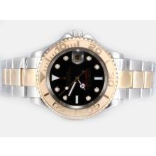 Rolex Yacht-Master Swiss ETA 2836 Movement 14K Wrapped Gold-Two Tone with Black Dial