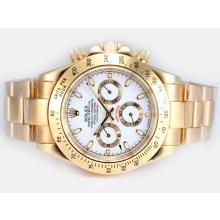 Rolex Daytona Automatic 18K Full Gold Plated with White Dial