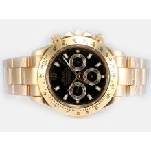 Rolex Daytona Automatic 18K Full Gold Plated with Black Dial