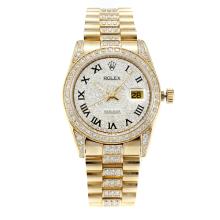 Rolex Datejust Automatic Full Gold Roman Markers with Diamond Bezel and Dial