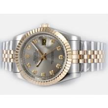 Rolex Datejust Automatic Two Tone Diamond Marking with Gray Dial
