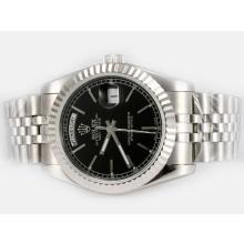 Rolex Day-Date Automatic with Black Dial Stick Marking-1