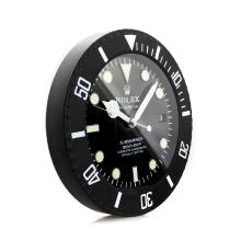 Rolex Submariner PVD Case Black Bezel Wall Clock with Black Dial
