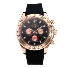 Rolex Daytona II Automatic Rose Gold Case with Black Dial Rubber Strap
