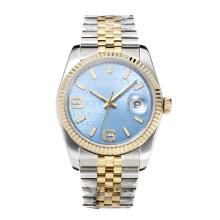 Rolex Datejust Swiss Cal 3135 Movement Two Tone with Super Luminous Blue Dial Sapphire Glass