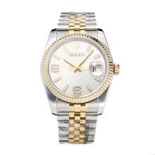 Rolex Datejust Swiss Cal 3135 Movement Two Tone with Super Luminous White Dial Sapphire Glass