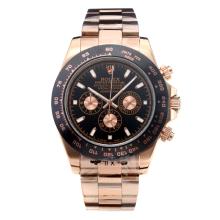 Rolex Daytona II Oyster Perpetual Automatic Rose Gold Case Ceramic Bezel with Black Dial