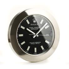 Rolex Datejust Wall Clock with Black Dial White Stick Markers