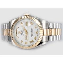 Rolex Day-Date Automatic Two Tone with White Dial Roman Marking