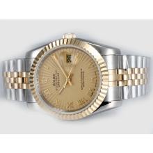 Rolex Datejust Automatic Two Tone with Golden Dial Roman Marking