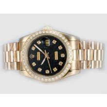 Rolex Datejust Automatic Full Gold Diamond Marking and Bezel with Black Computer Dial
