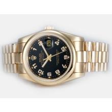 Rolex Datejust Automatic Full Gold with Black Dial Number Marking