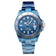 Rolex Submariner Automatic Ceramic Bezel Full Plated Blue with Blue Dial-Sapphire Glass(Gift Box is Included)