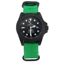 Rolex Submariner Stealth Automatic PVD Case with Black Dial-Green Nylon Strap-1